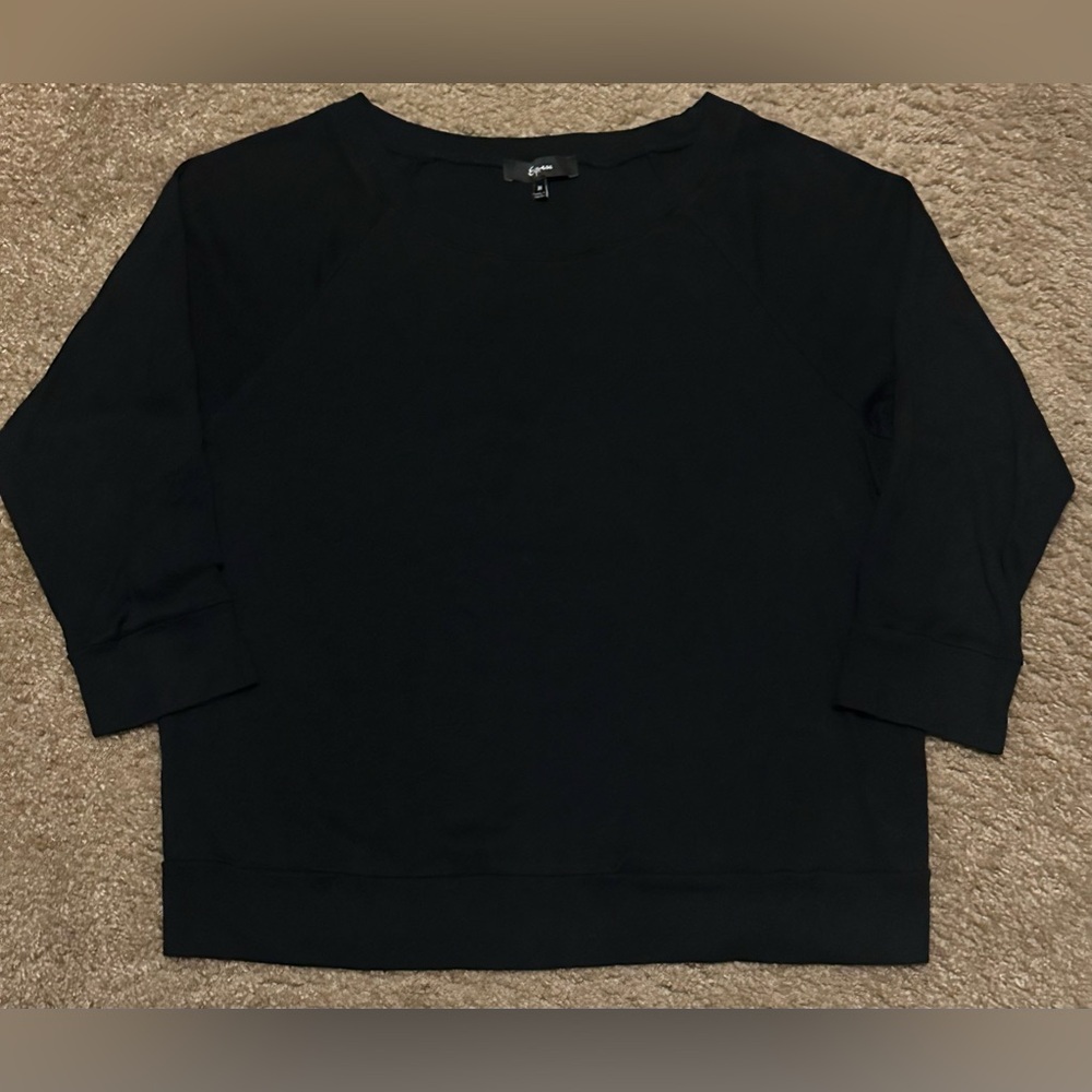 Express 3/4 Sleeve Ballet Top - Black - M